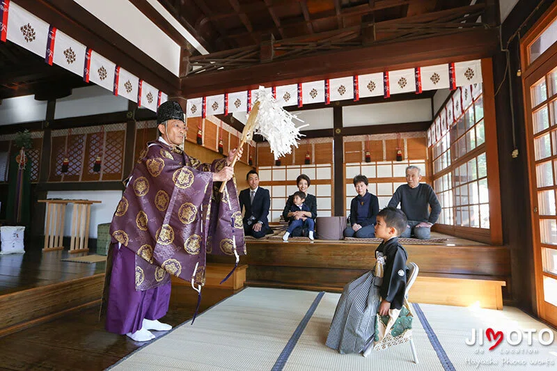 都留弥神社で七五三出張撮影