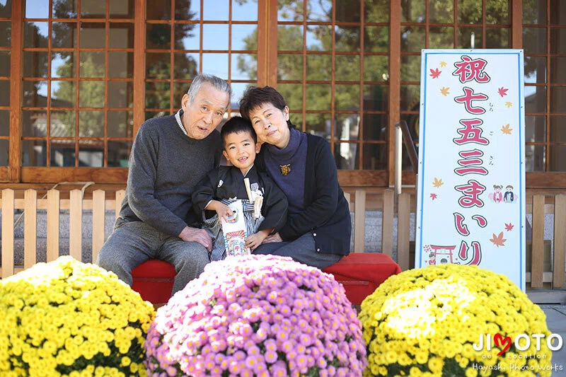 都留弥神社で七五三出張撮影