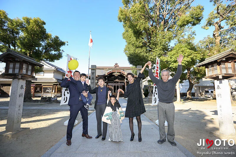 都留弥神社で七五三出張撮影