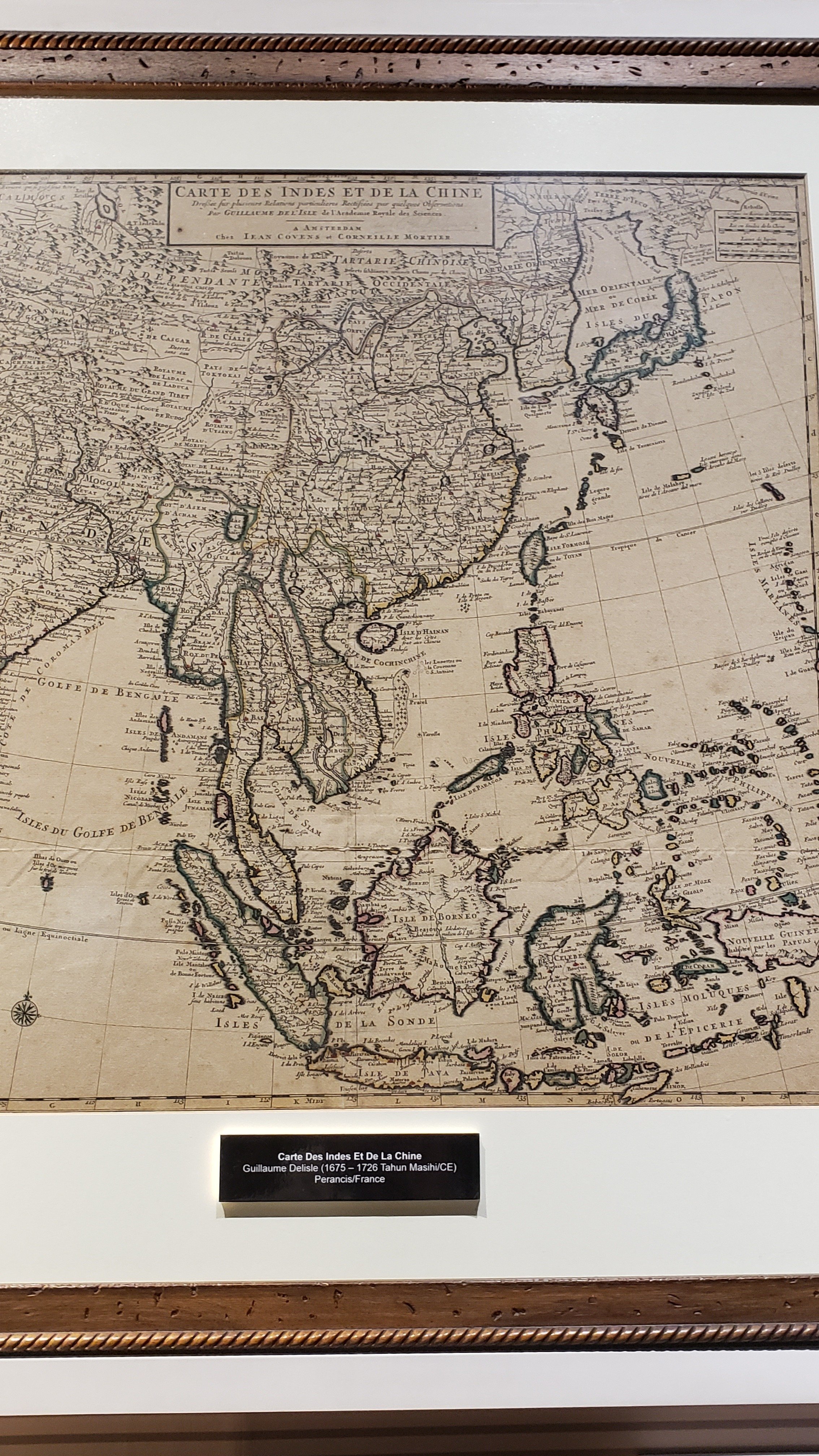 ラテン語で書かれたイタリア 古地図 木製フレーム