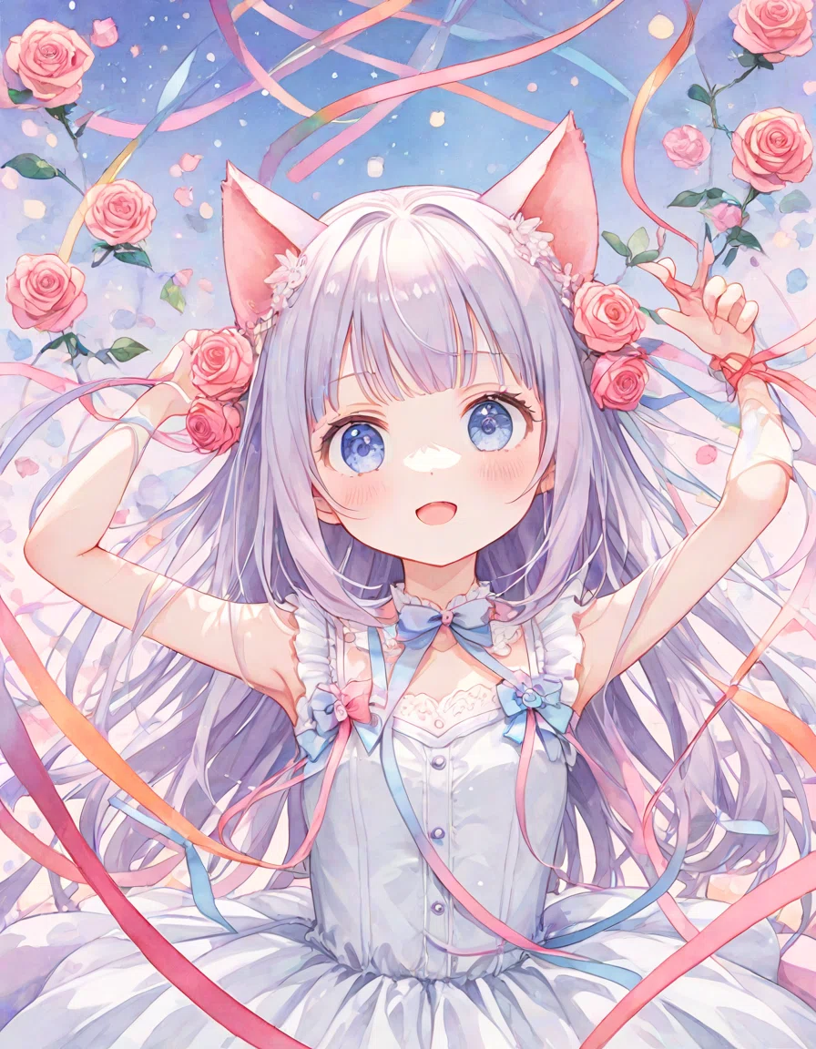 猫耳少女とリボン｜月猫ゆめや