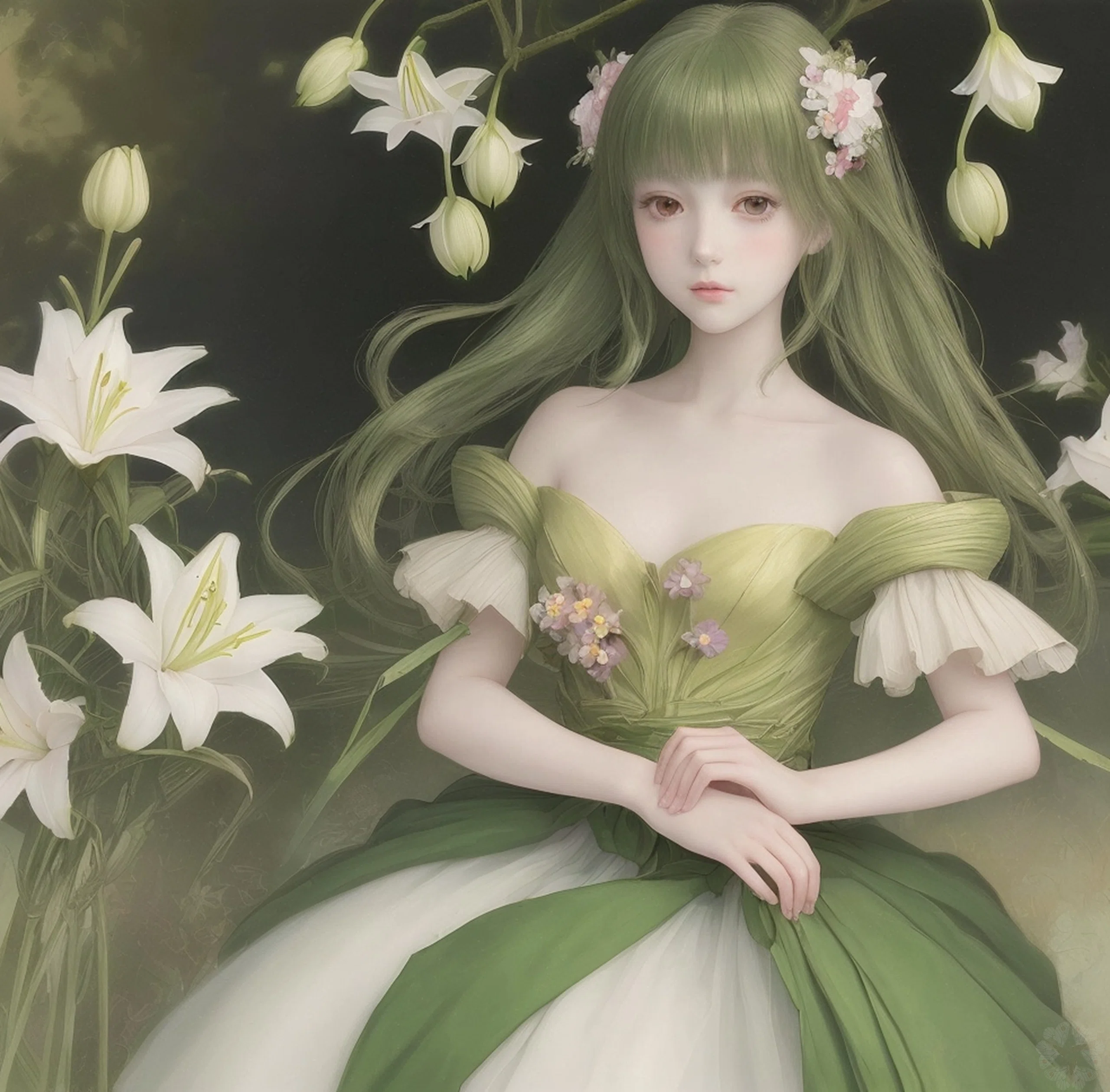 花を持つ少女｜キータン🦋写真とAIで紡ぐもう1つのリアル✨