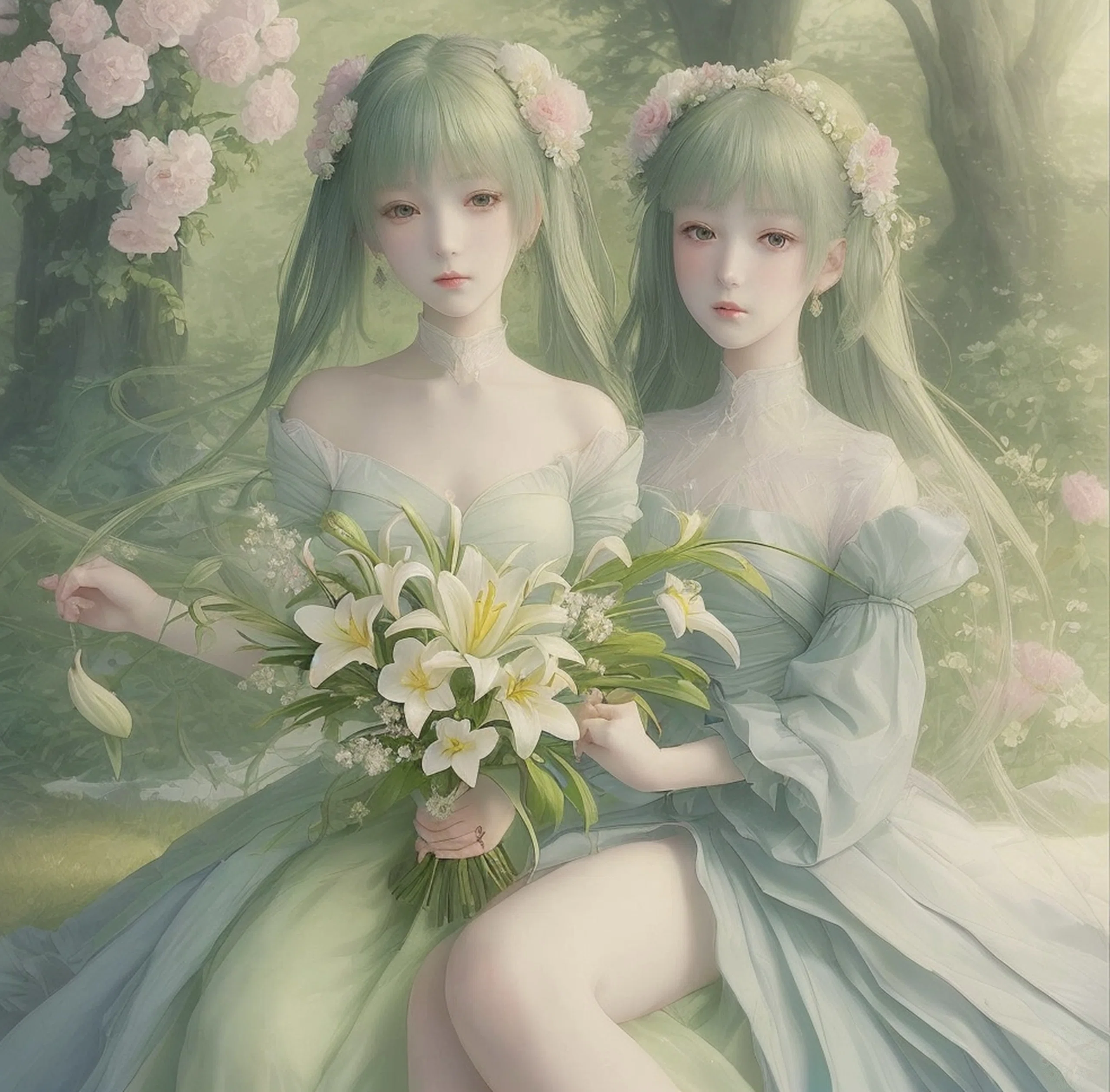 花を持つ少女｜キータン🦋写真とAIで紡ぐもう1つのリアル✨