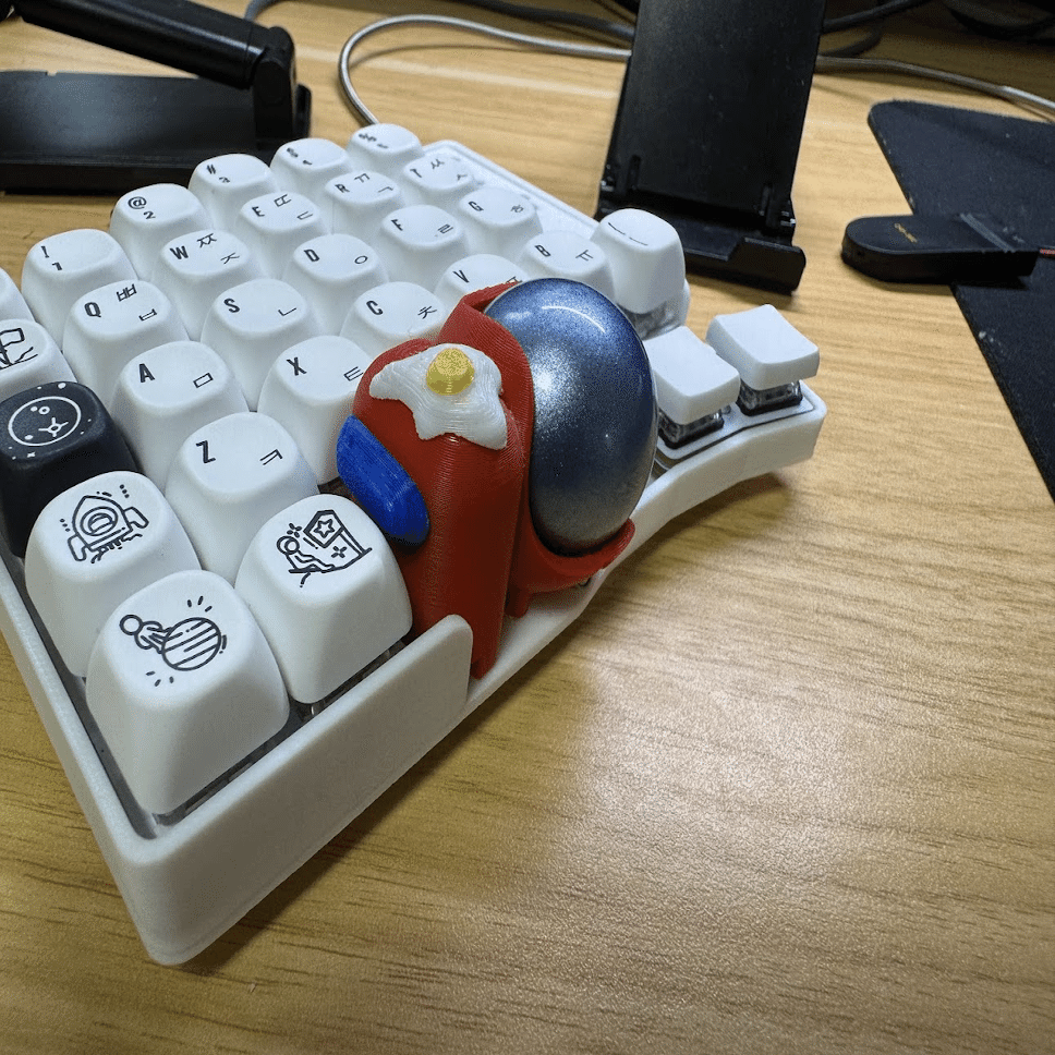 keball61系　分割型キーボード ノブ　小型トラックボール付き 委託】Keyball61