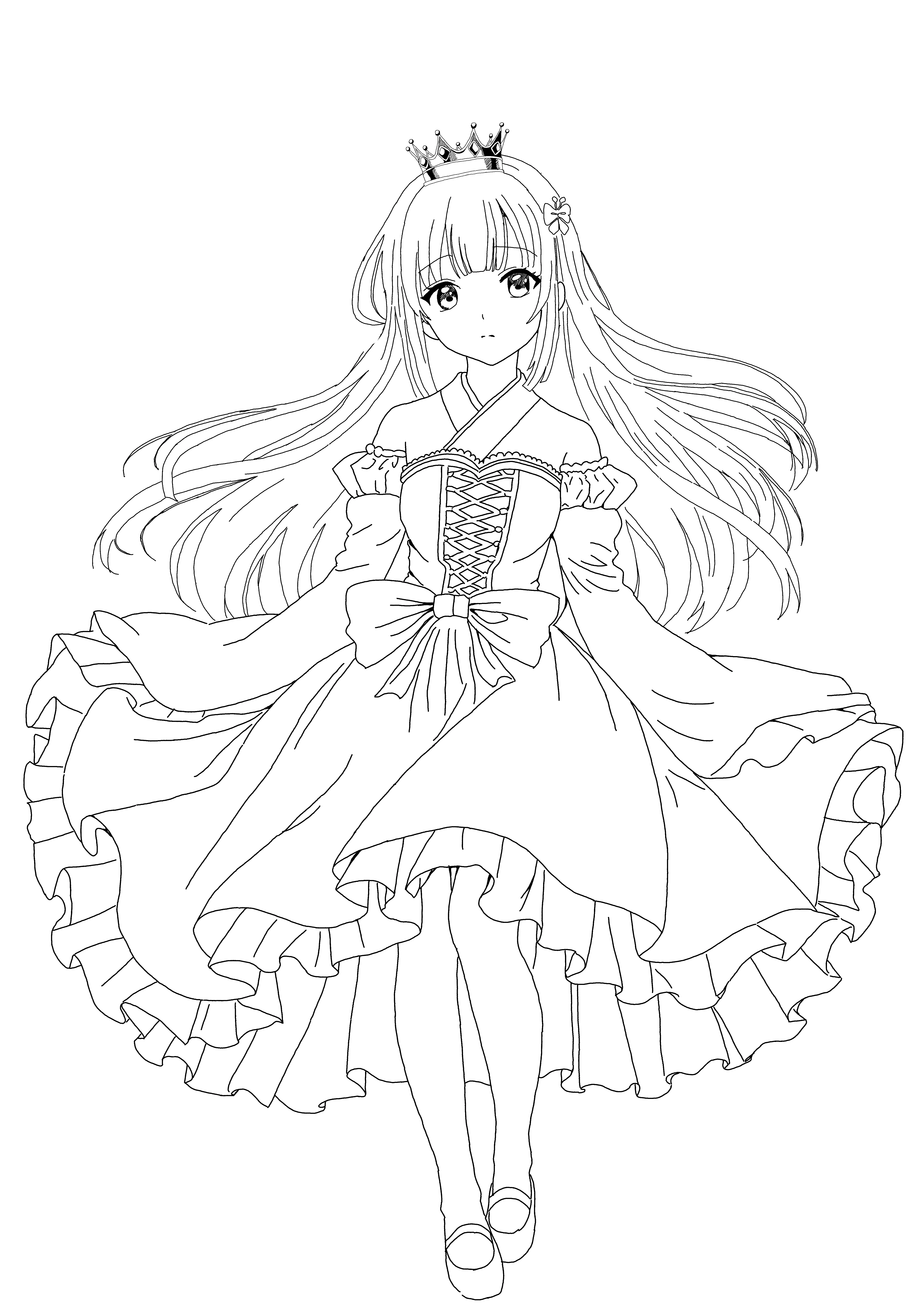 ♯12 お姫様の絵 2｜にゃおりん｜線画イラスト練習中