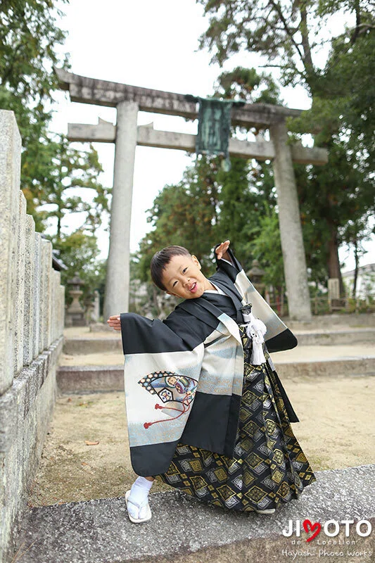 枚方市の春日神社で七五三出張撮影