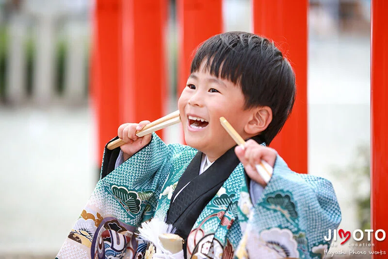 豊中稲荷神社で七五三出張撮影