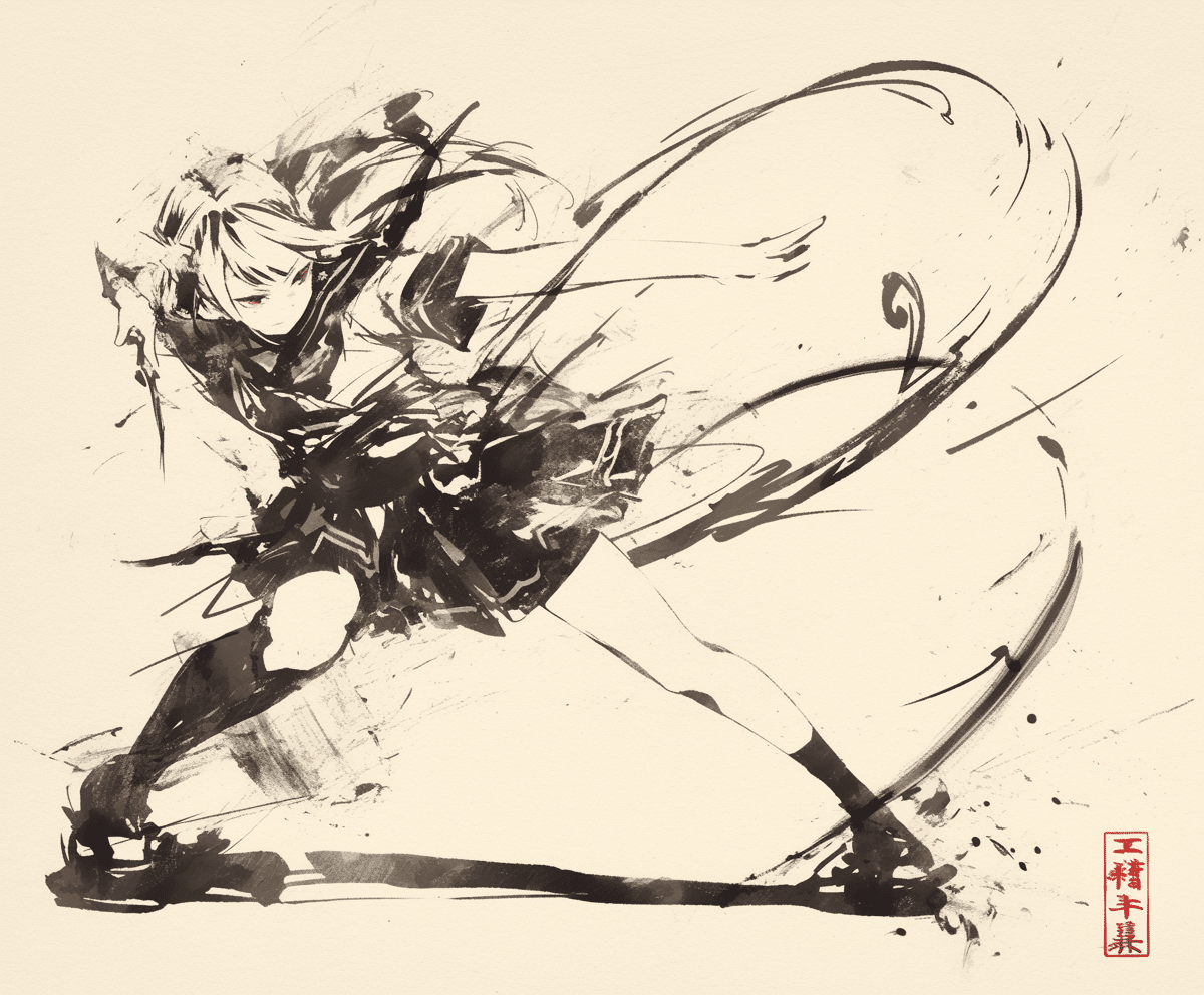 プロンプト付き】AIイラストの表現力、半端ないって！【水墨画編】｜黒