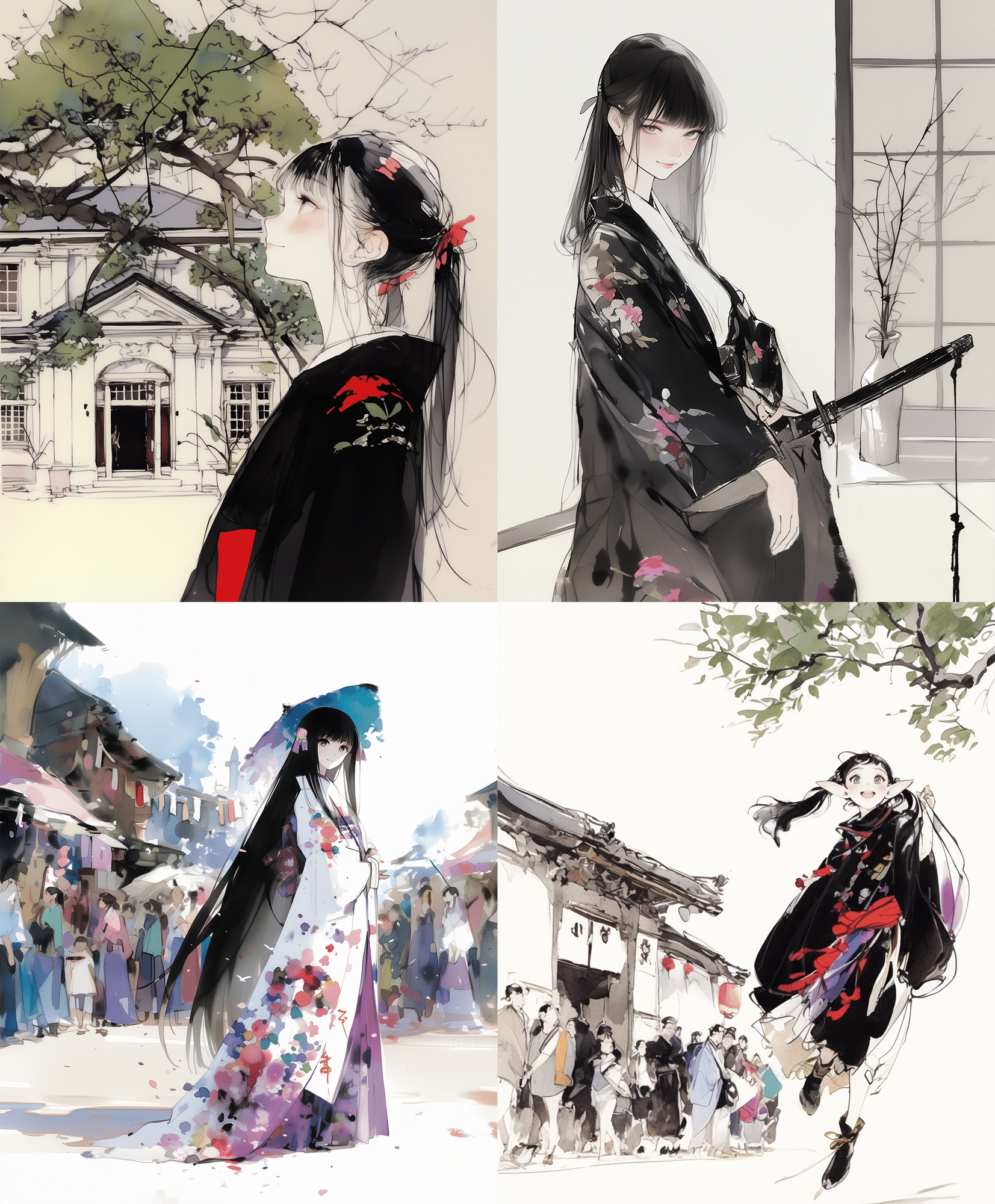 プロンプト付き】AIイラストの表現力、半端ないって!【水墨画編 プロンプト付き】AIイラストの表現力、半端ないって!【水墨画編