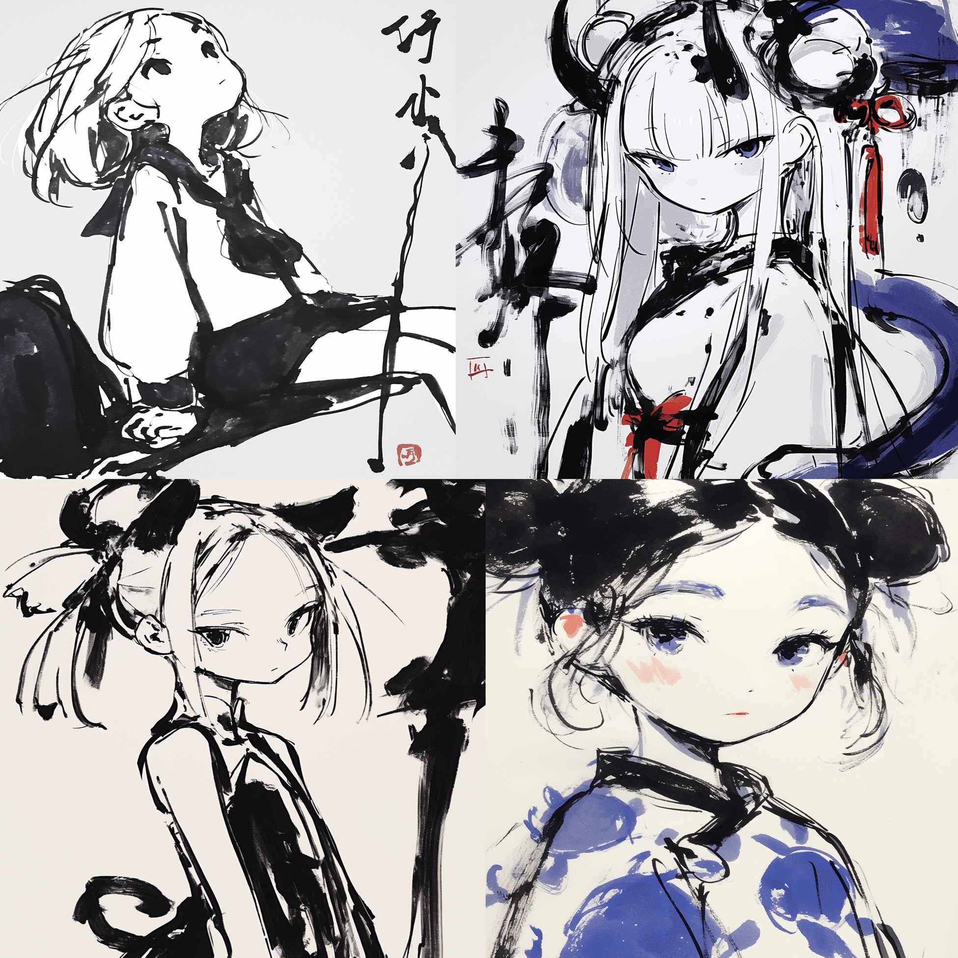 プロンプト付き】AIイラストの表現力、半端ないって！【水墨画編