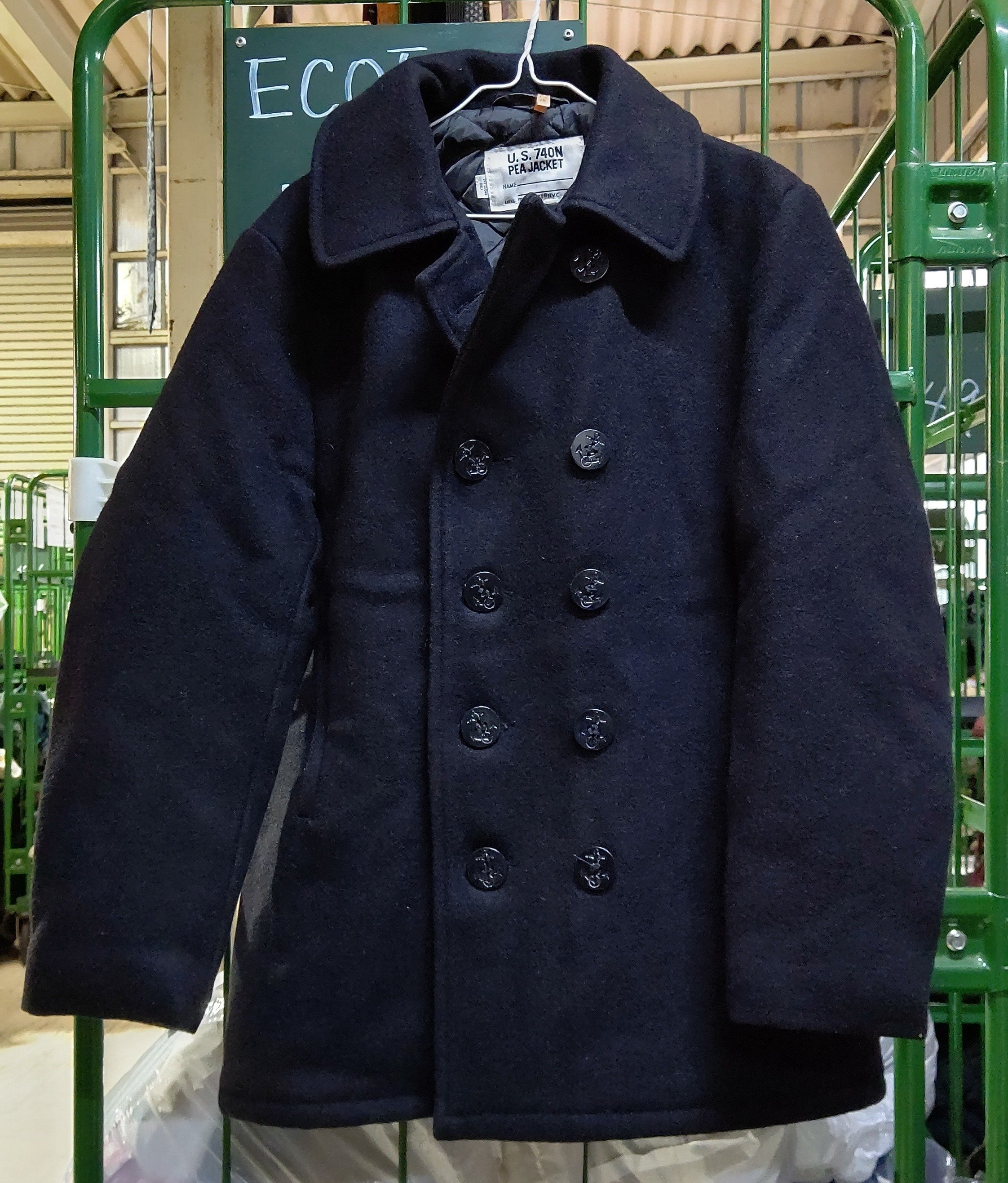 さ*！様 schott ブラックウールピーコート Schott N.Y.C pコート ピーコート Schott/ショット/766US MELTON
