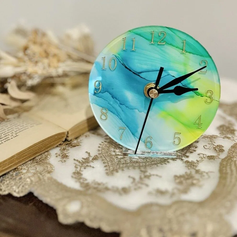 Alcohol ink art置時計で使用した資材紹介｜アルコールインクアートclear