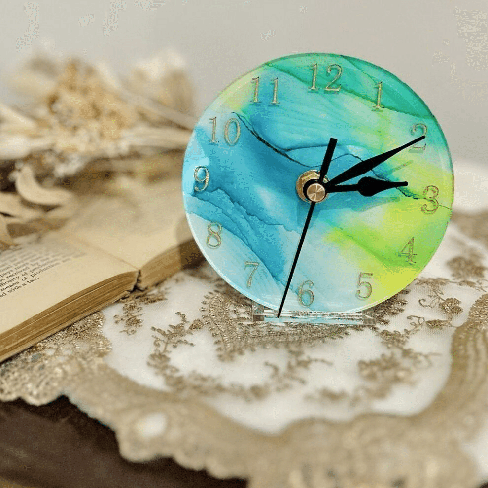 Alcohol ink art置時計で使用した資材紹介｜アルコールインクアートclear