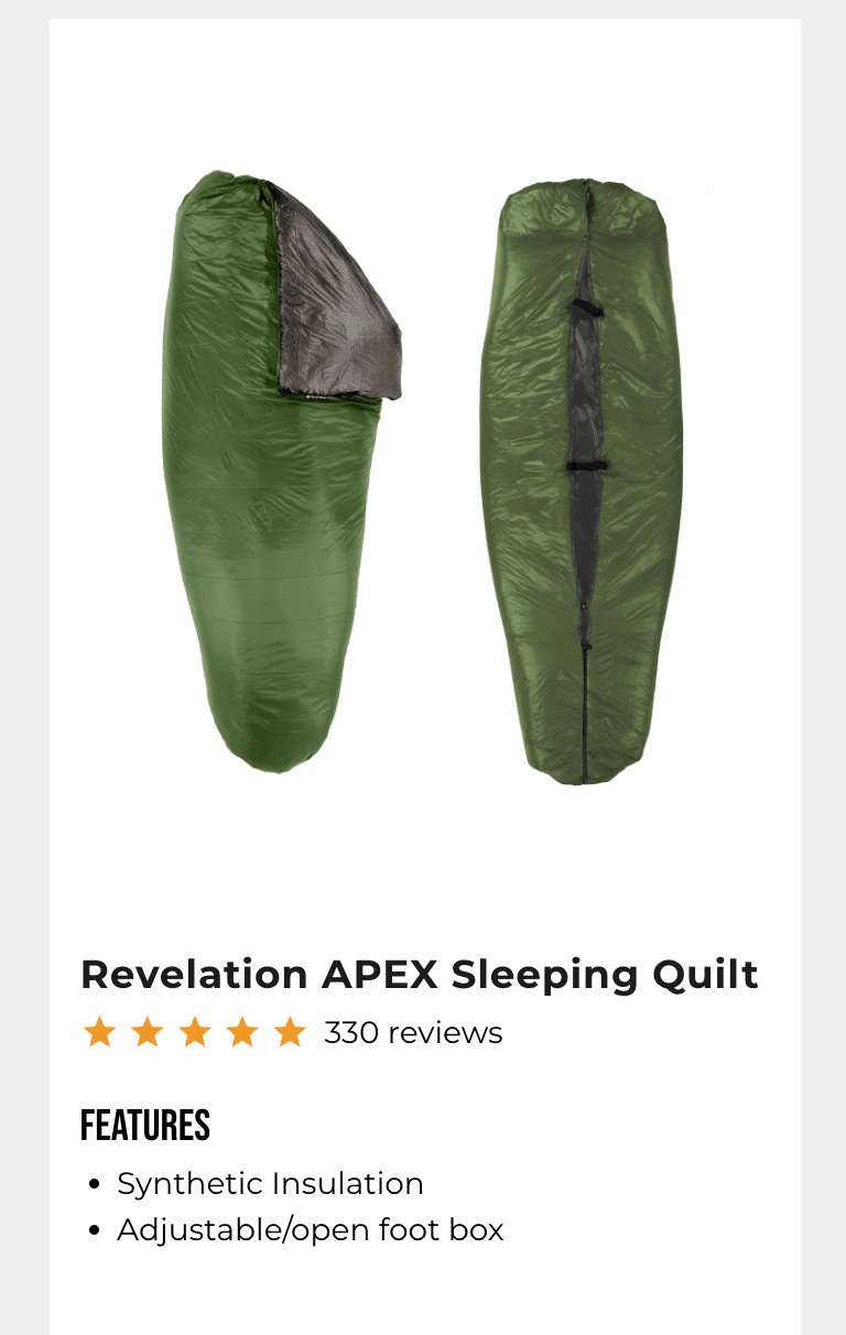個人輸入で購入】 ENLIGHTENED EQUIPMENT （Revelation APEX