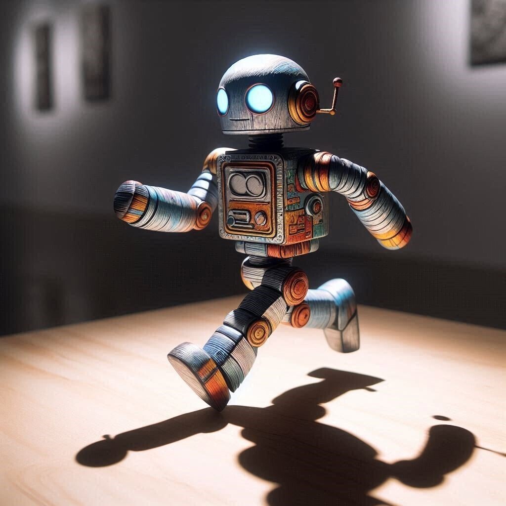 ロボット blume free ロボット de 紙粘土 @ImageFX＋プロンプト｜茜町春彦