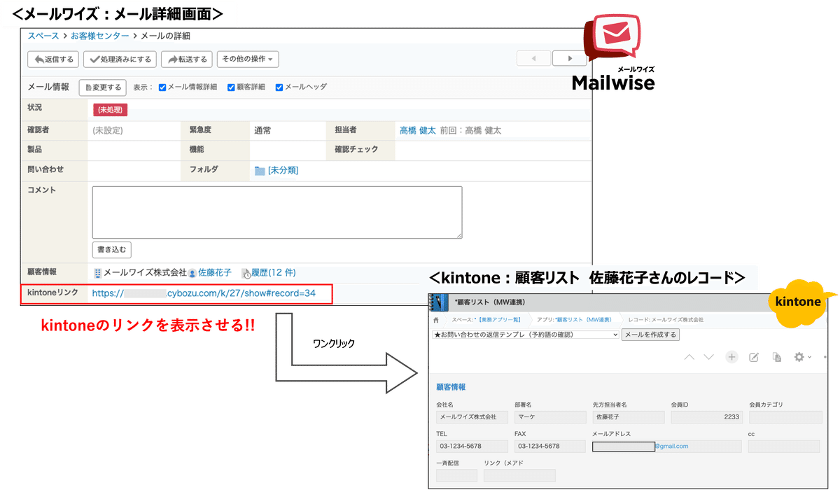 27 メールからkintoneの顧客レコードにワンクリック遷移する方法