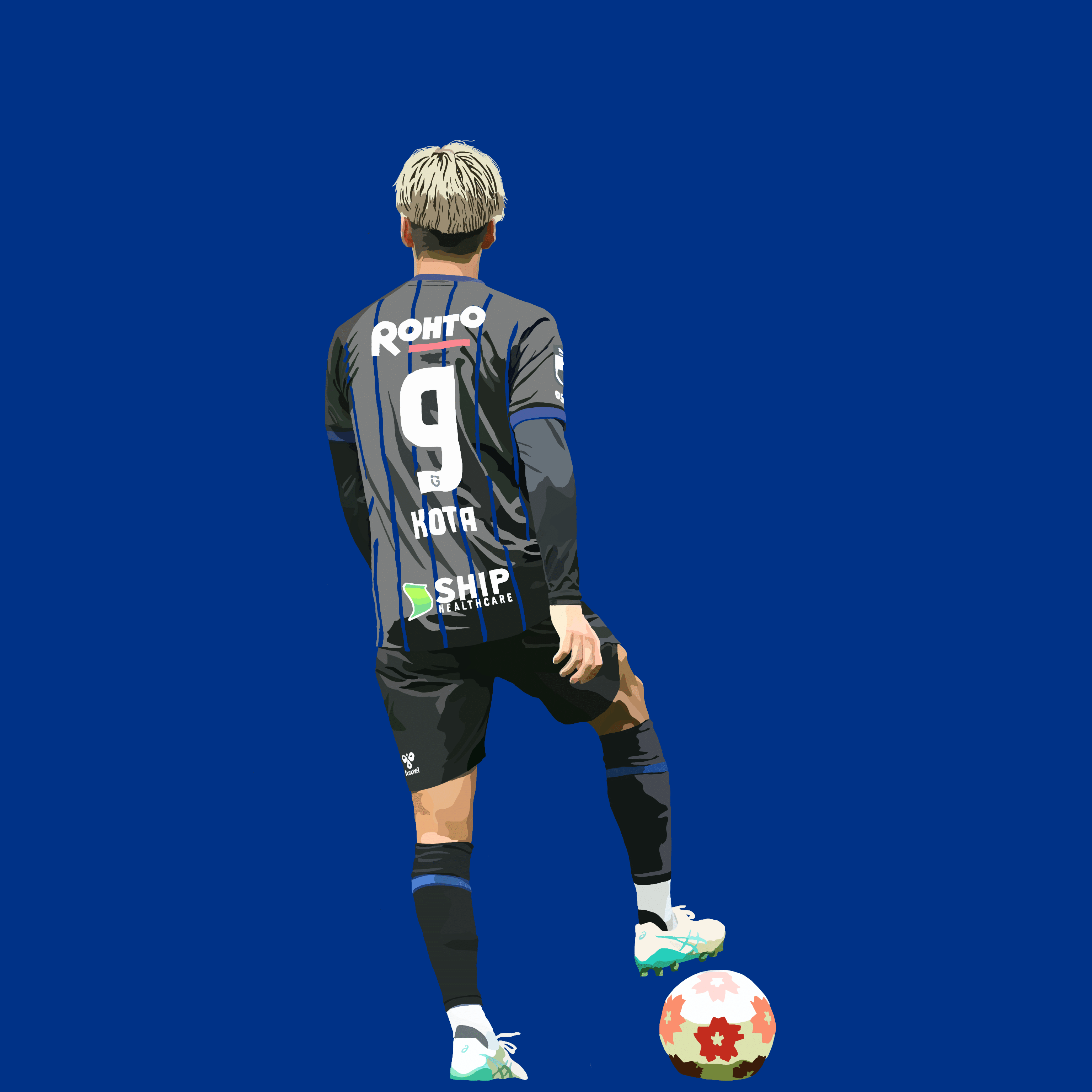 ガンバ大阪】山田康太イラスト｜442 /よんよんに。