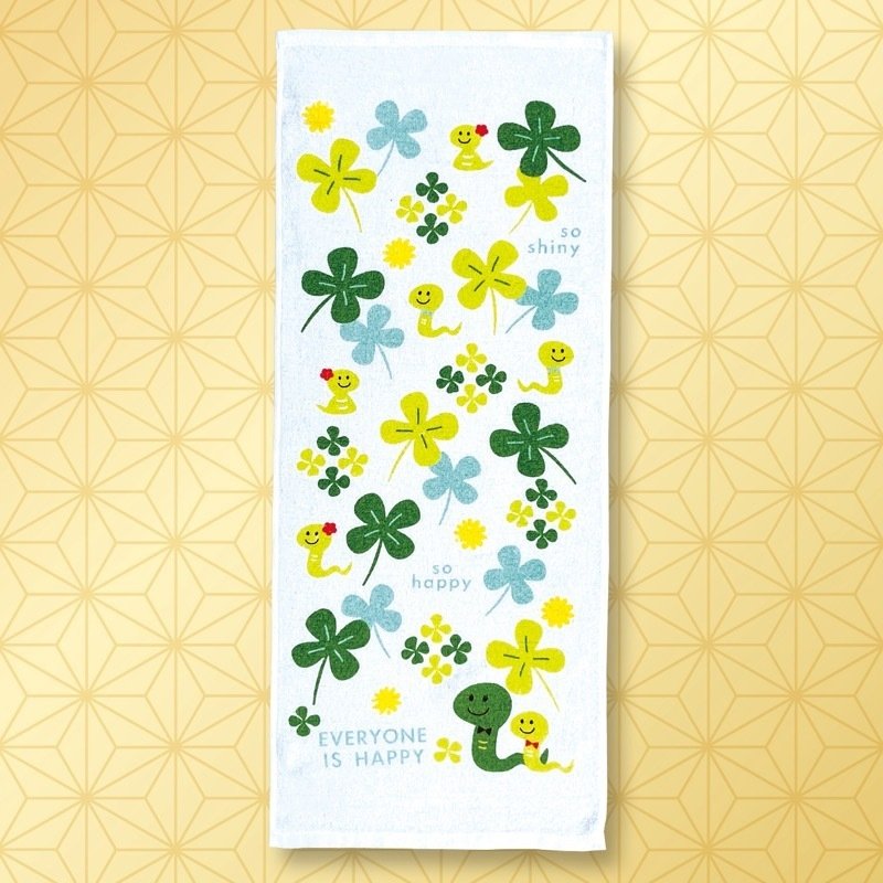 干支タオル＿2025＿令和7年＿巳年＿へび＿蛇＿ヘビ＿クローバー