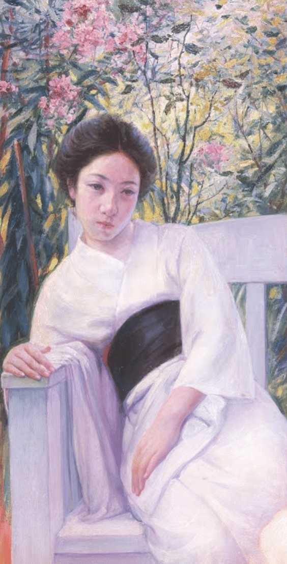 希少 第一回文化勲章 鑑定書有り 岡田三郎助 油彩肉筆画 F8当時