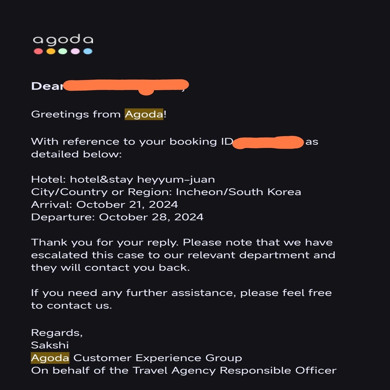 Agoda から410ドル分の補償を受け取る方法｜ChelnohatA