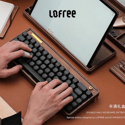 付属品は万年筆☆Lofree 木製ケースメカニカルキーボードセット ｜noda