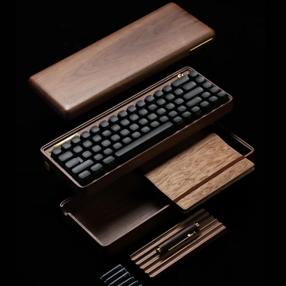 付属品は万年筆☆Lofree 木製ケースメカニカルキーボードセット ｜noda