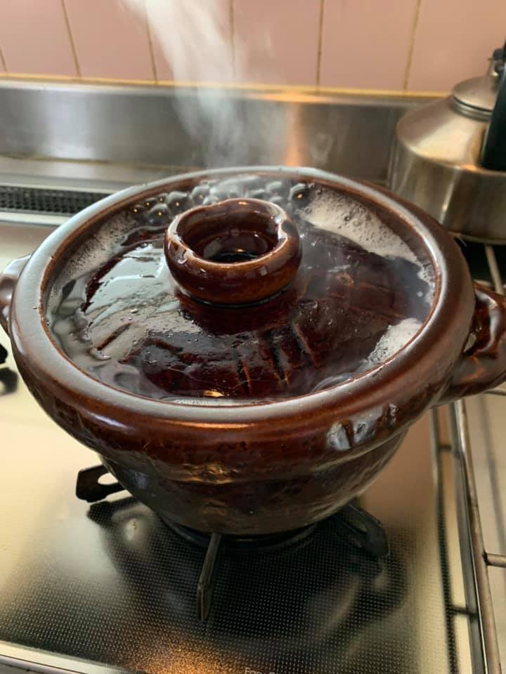 中川一志郎 一志郎窯 御飯土鍋 2〜3合用 アメ釉 土鍋炊飯