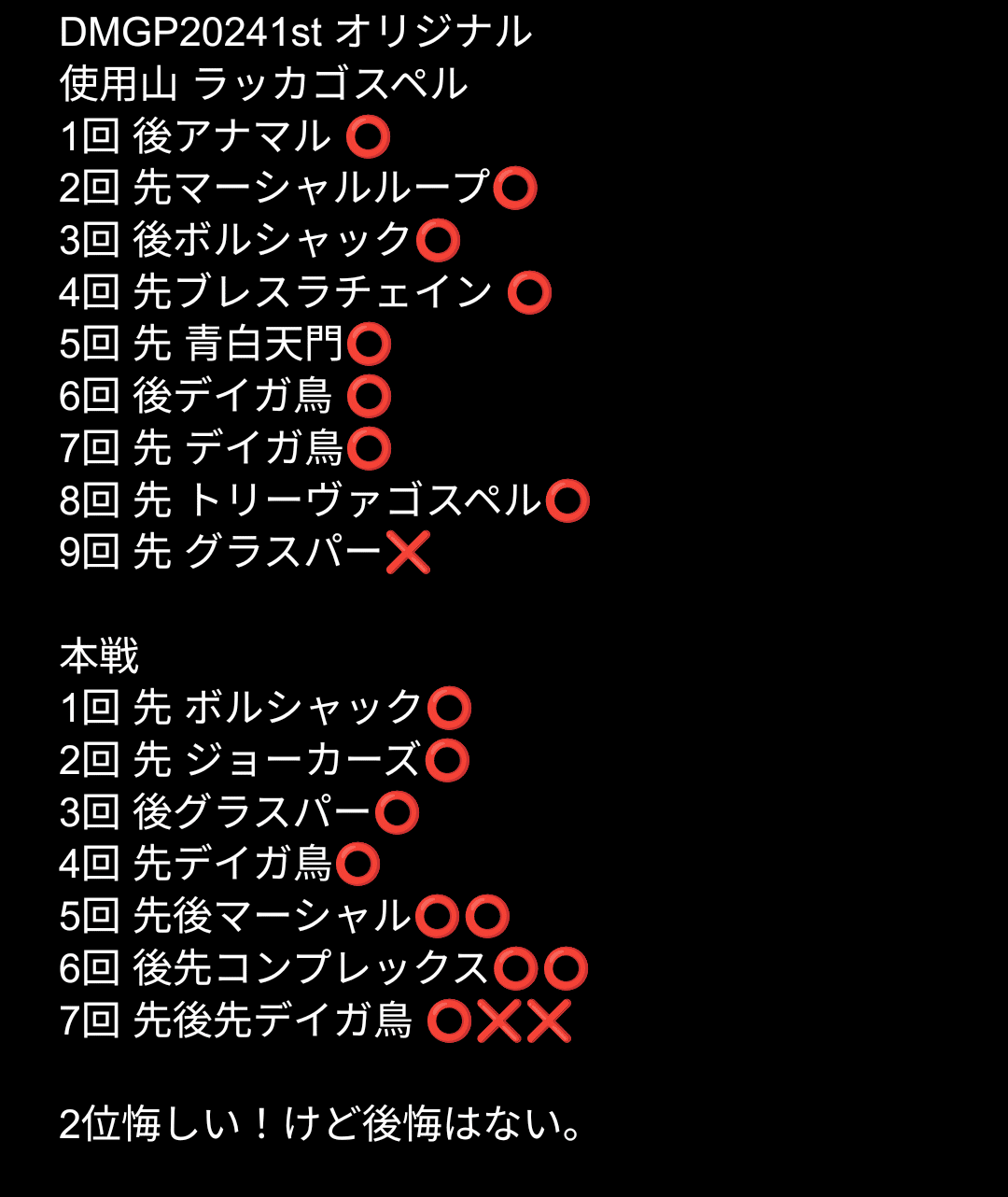㊗️GP準優勝]2024DMGP2nd振り返りレポ｜SinnZaki