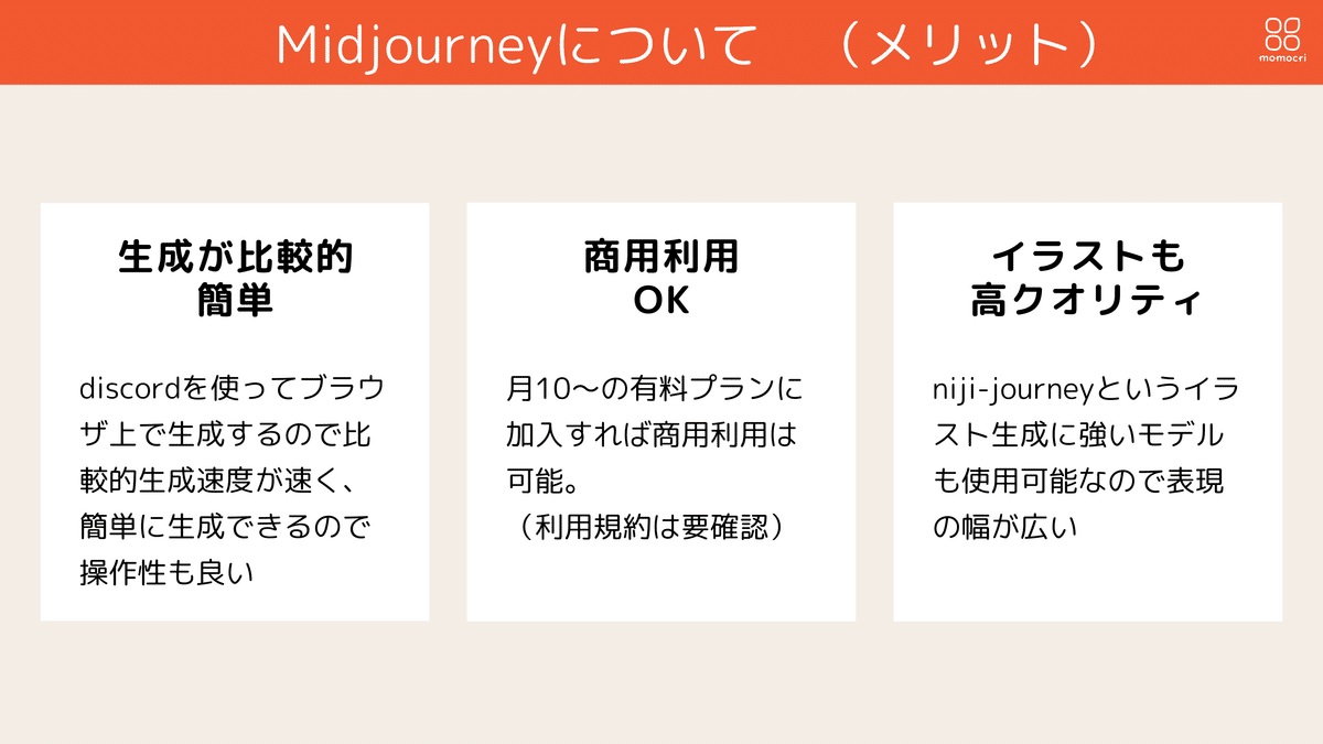 Midjourney のメリット