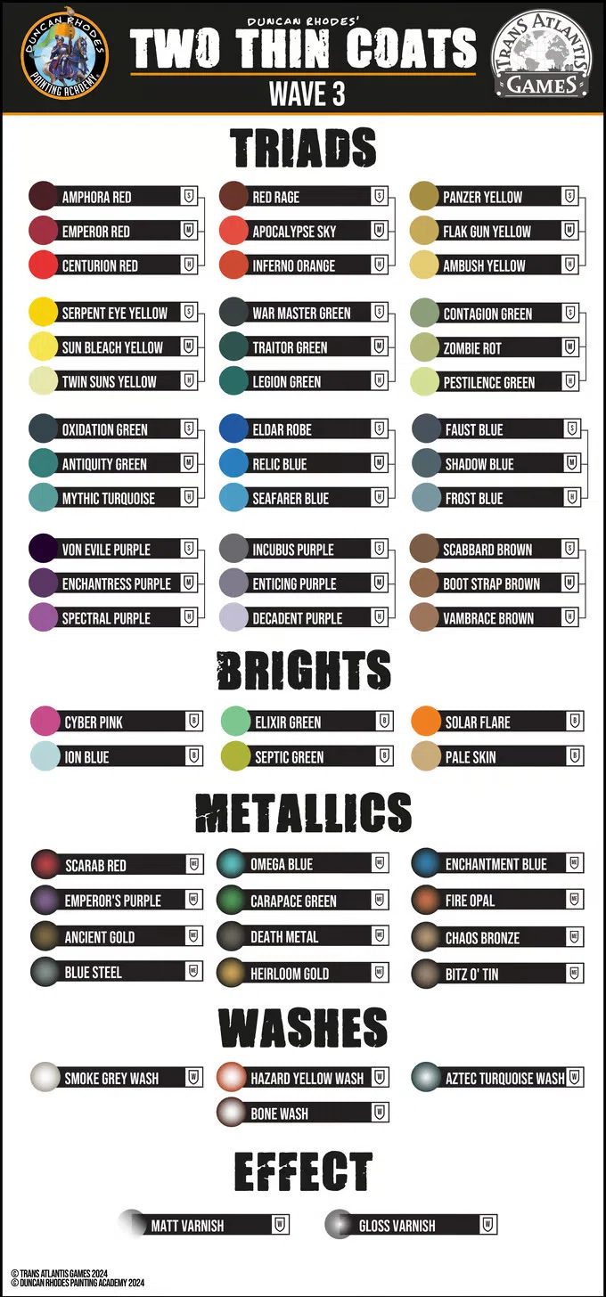 近日発売！TWO THIN COATS 「WAVE3」。新色60色が追加!｜boiler miniatures