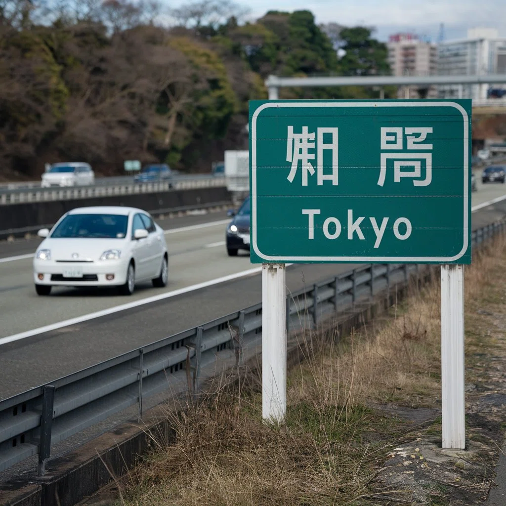 高速道路の「東京」の看板標識