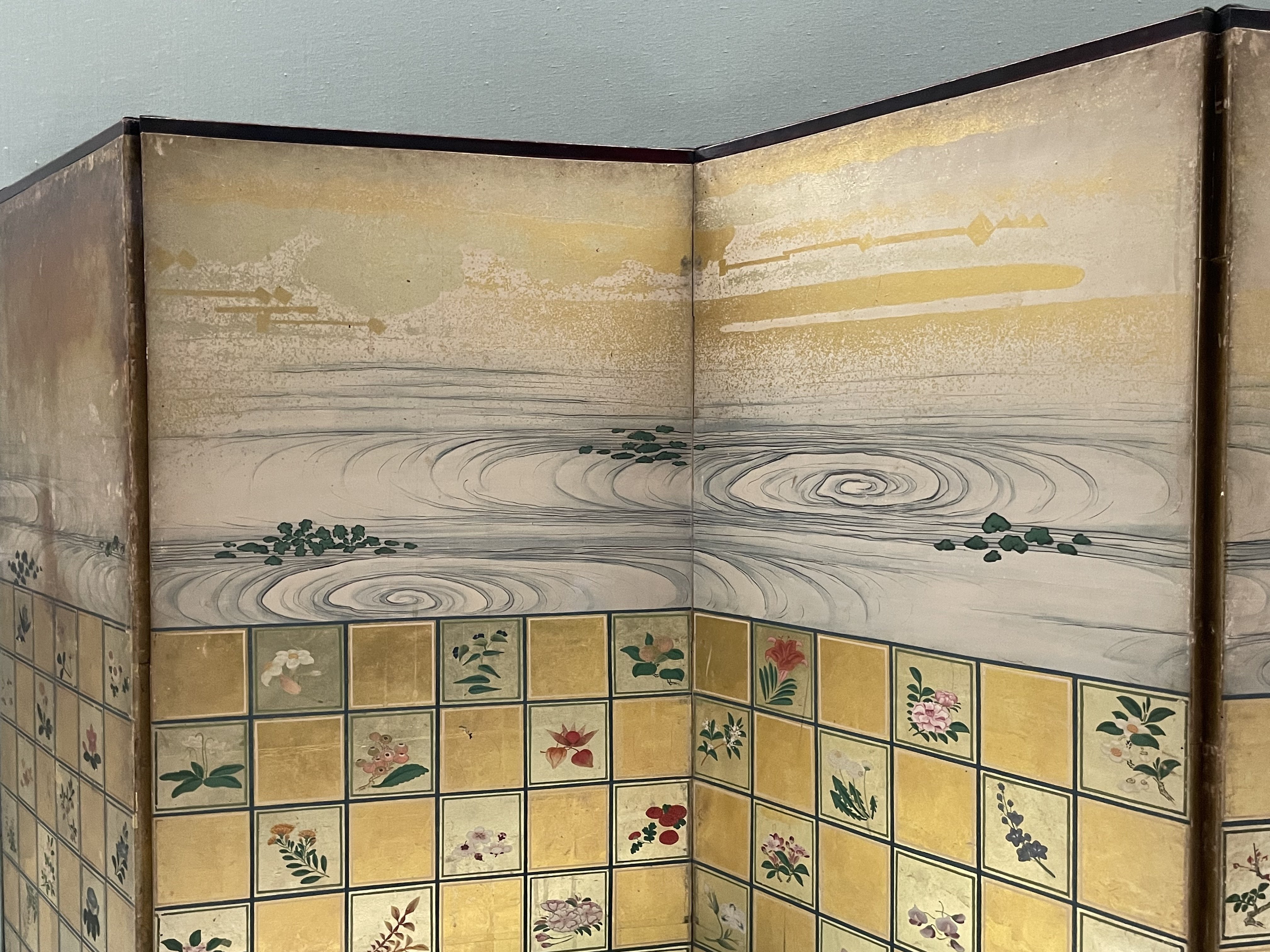 狩野山雪の《流水花卉図屏風》｜かわかわ