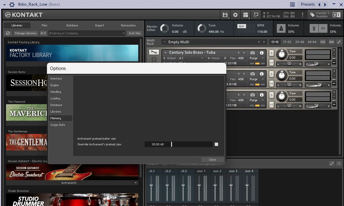 Small Behavior Notes Kontakt audio dropout issue (mostly personal notes)|ْ