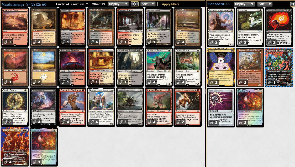 モダン】マルドゥエネルギーデッキ解説、サイドボードプラン解説 モダン】マルドゥエネルギーデッキ解説、サイドボードプラン解説