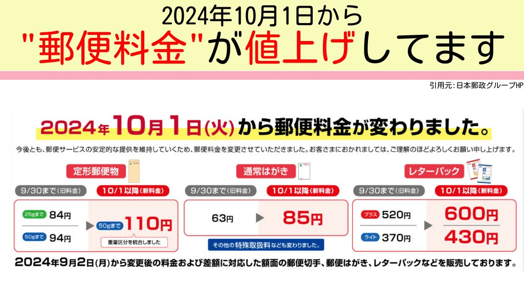 2024年10月以降の郵便料金について」｜linguistics research and