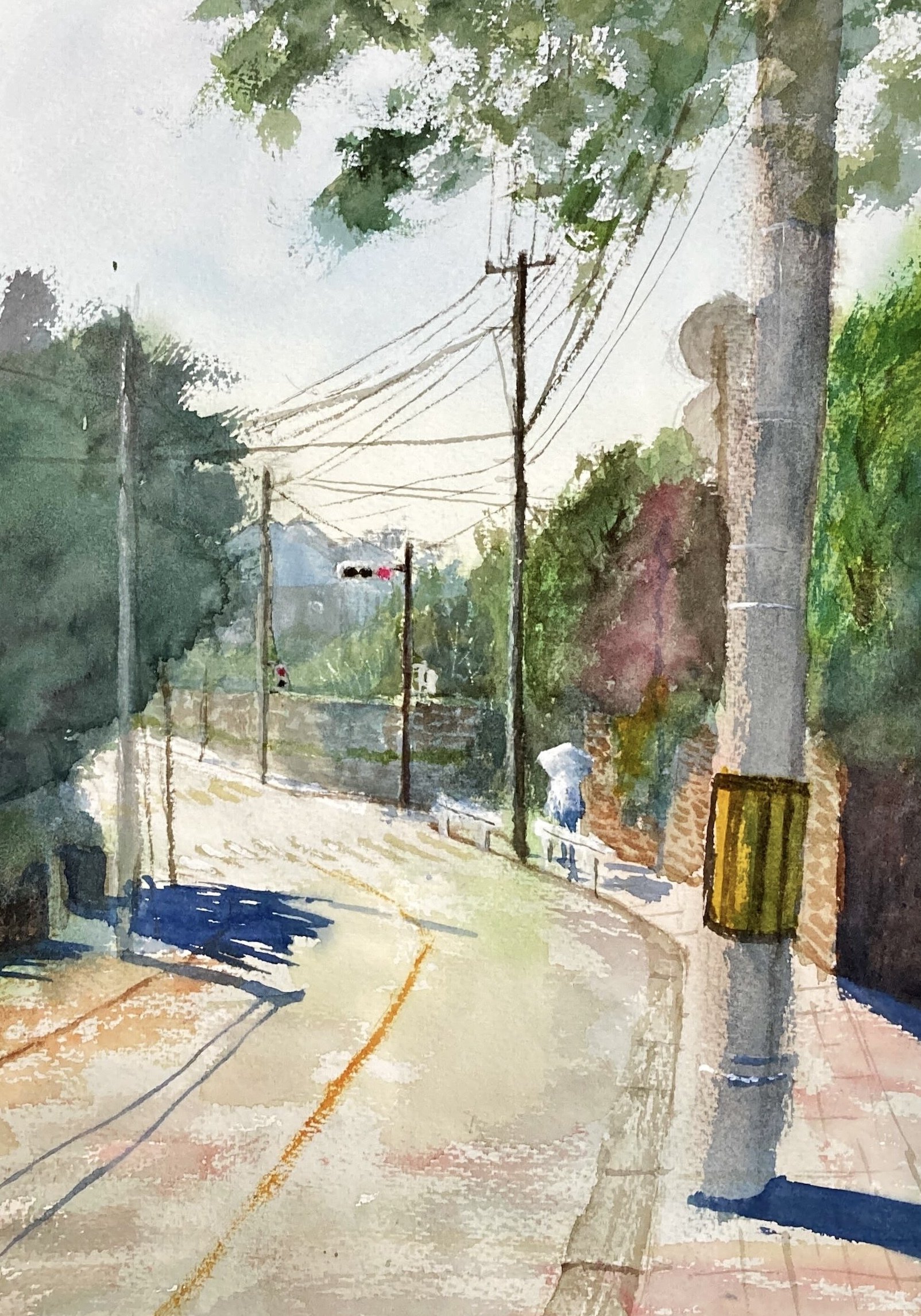 水彩画「散策の道」 【公式通販】