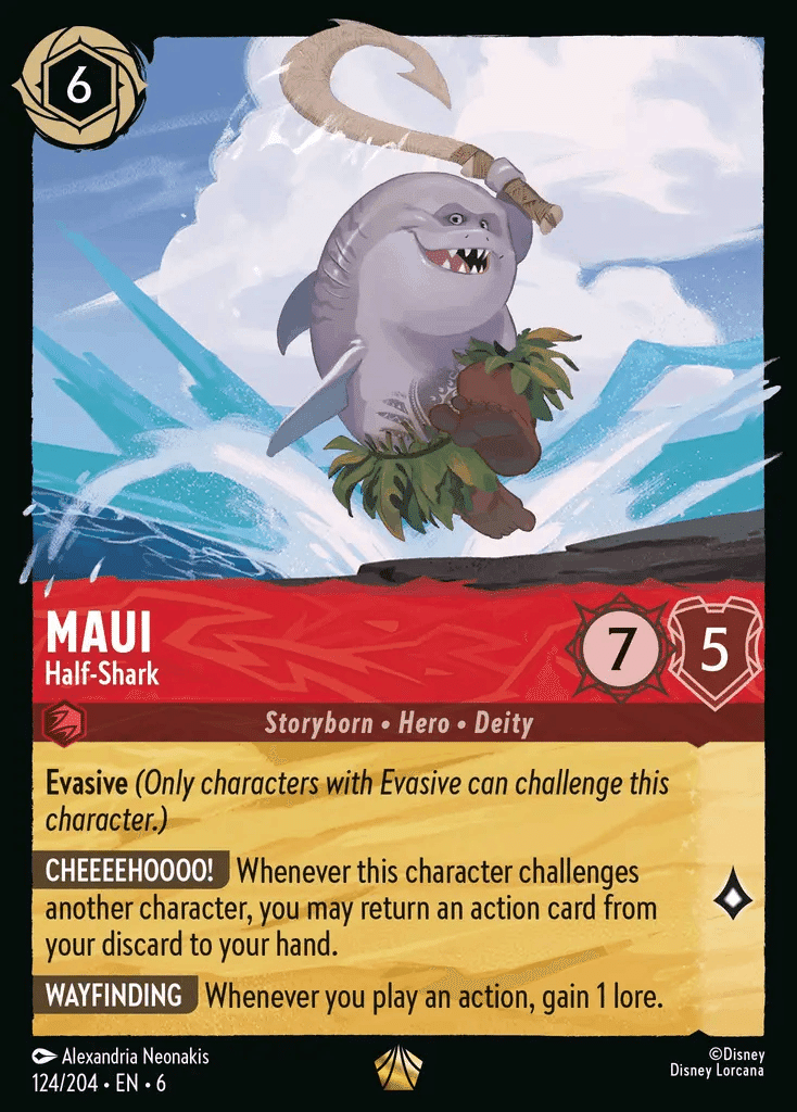 ロルカナ マウイ エンチャンテッド Disney Lorcana EN 1 Maui Hero to All 212/204 Enchanted PSA