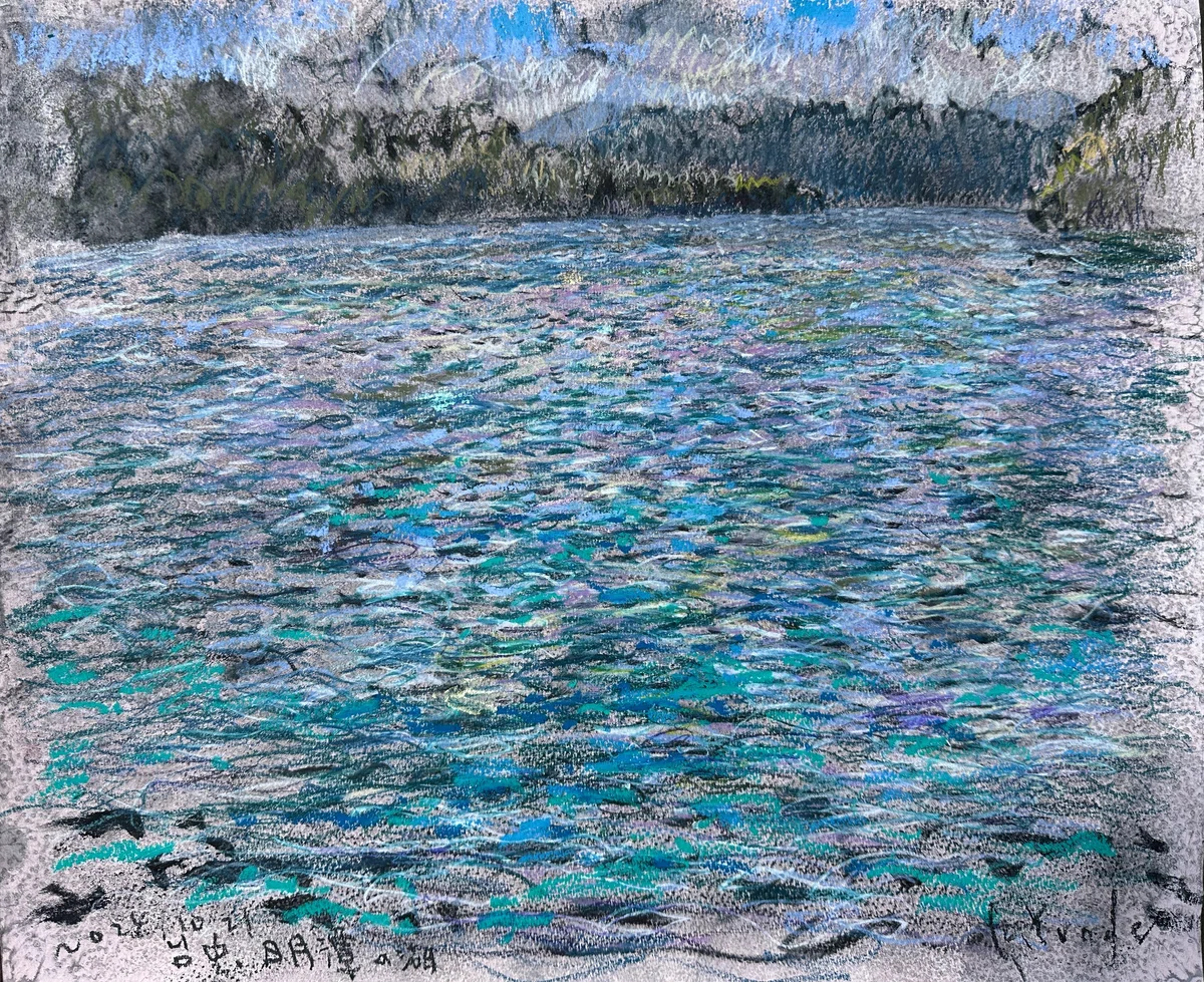 抽象画 油彩画 サイン入り 額縁付き】1度展示されたことのある