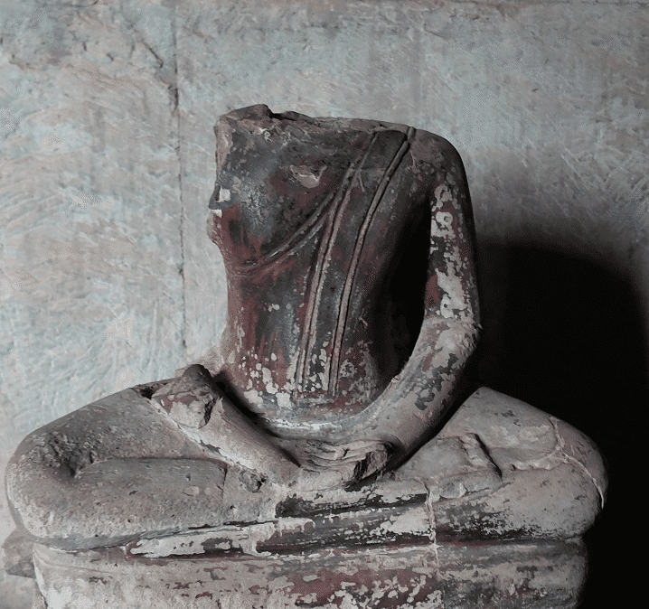 石彫仏頭 クメール王朝（9~15c カンボジア) ヒンドゥー教 石像