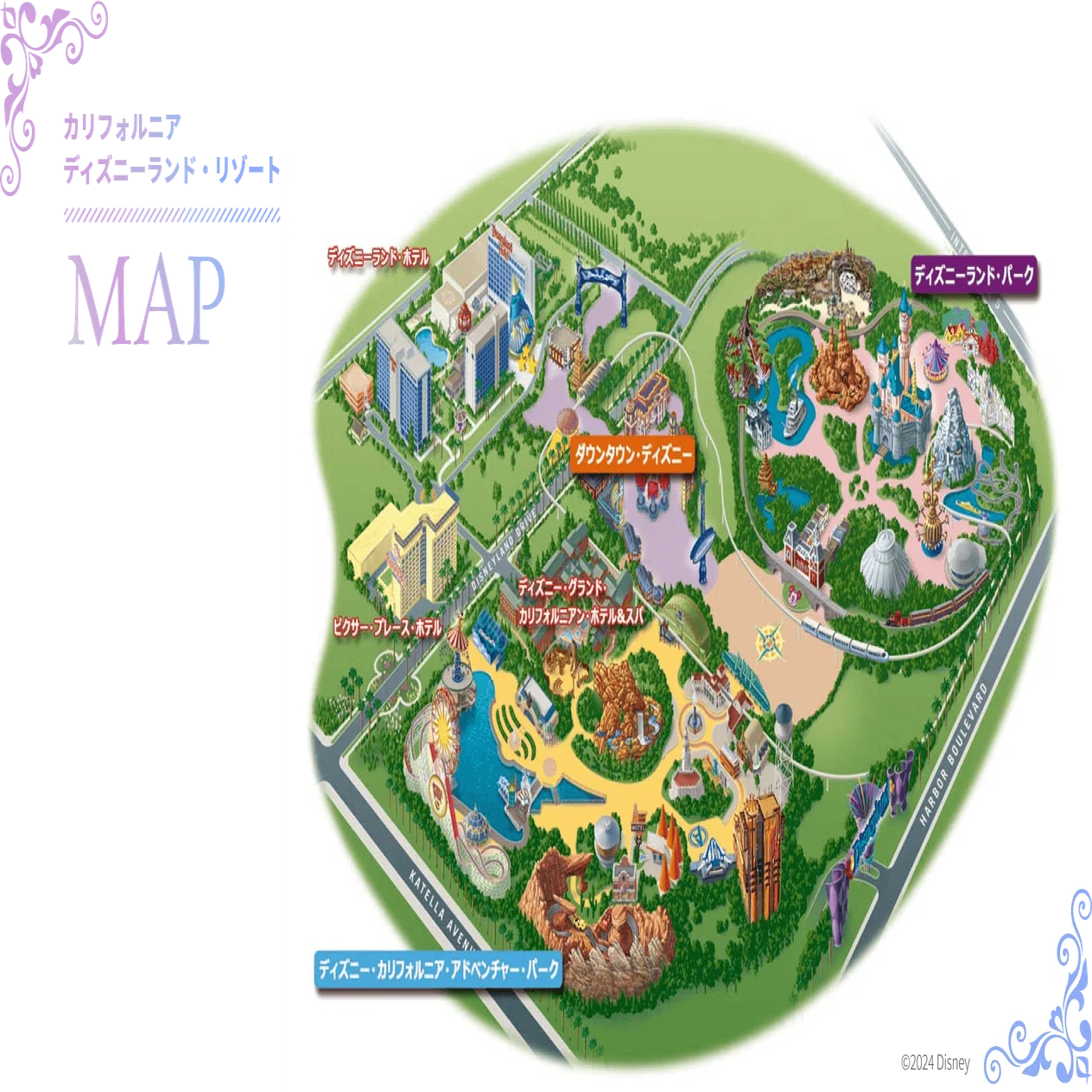 カリフォルニアディズニーランド マップ 【公式通販】