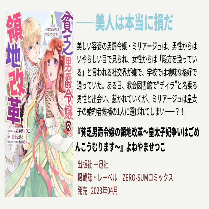 美人は本当に損だ｜漫画『貧乏男爵令嬢の領地改革～皇太子妃争いは