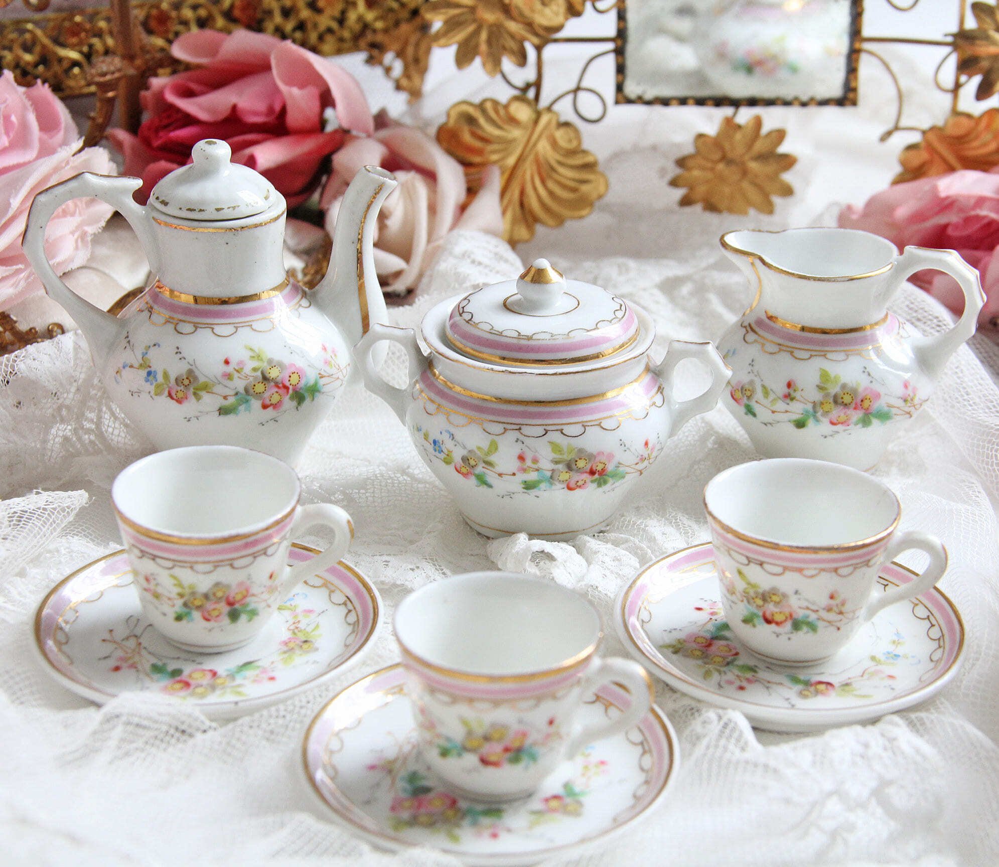 フランスアンティークドール用ベッドブロカント蚤の市ヴィンテージ