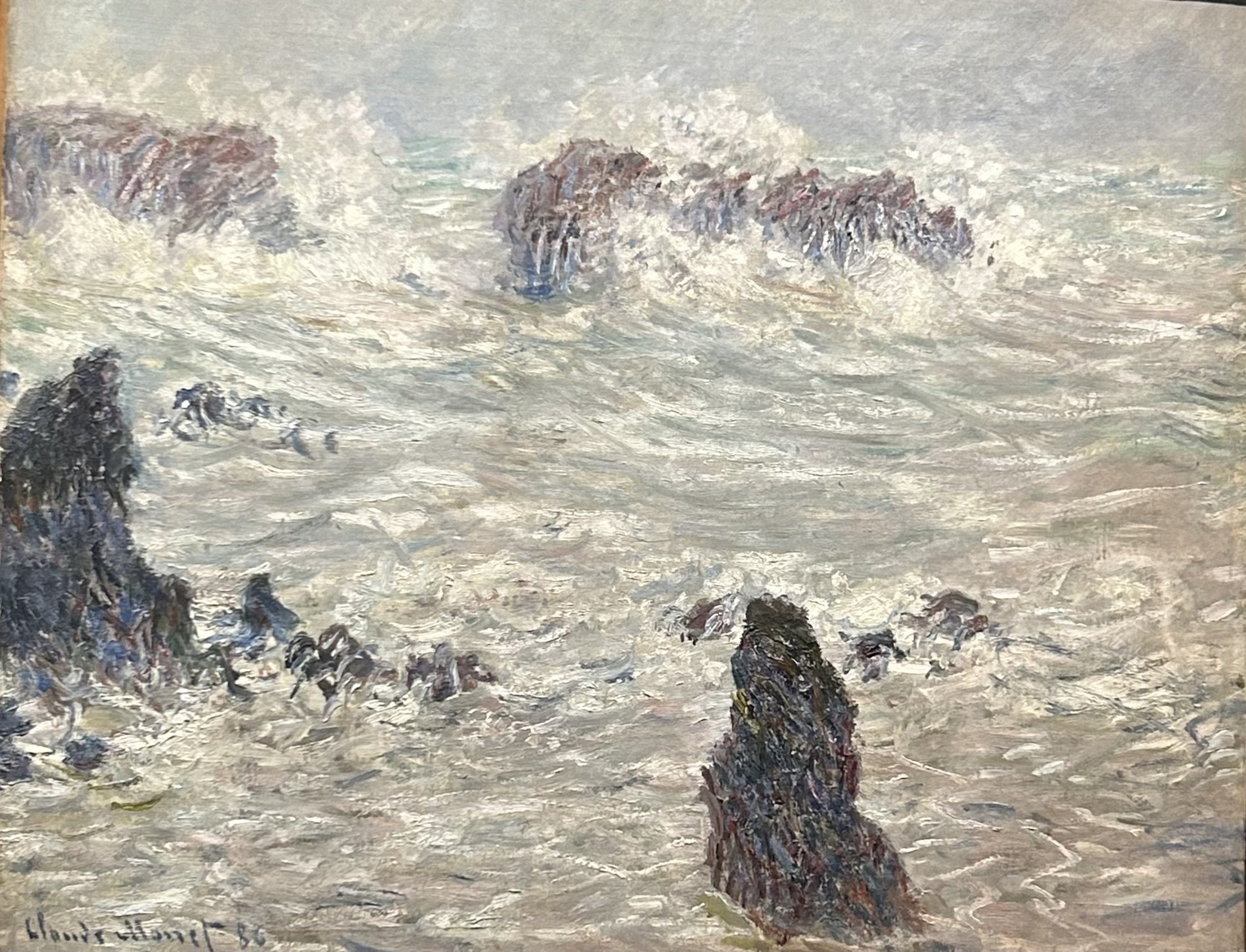 LEON3　Helene Majera 「海辺」 水彩　パリ市立美術館 子供のためのオルセー美術館(153)くだけ散る波/モネ・初めての海