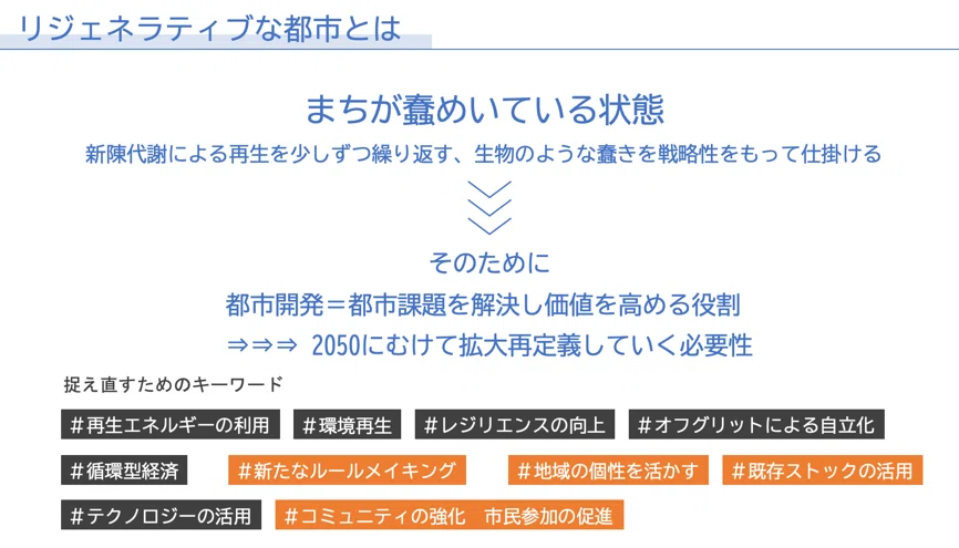 2050年のリジェネラティブな都市とは ～新たな繋がりをいかにデザイン