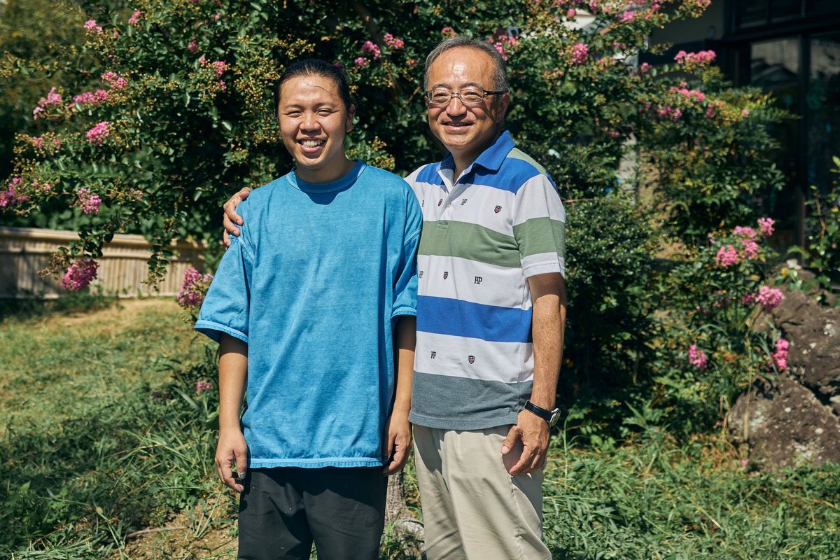 松本克彦さんと京藍染師 松崎陸さん