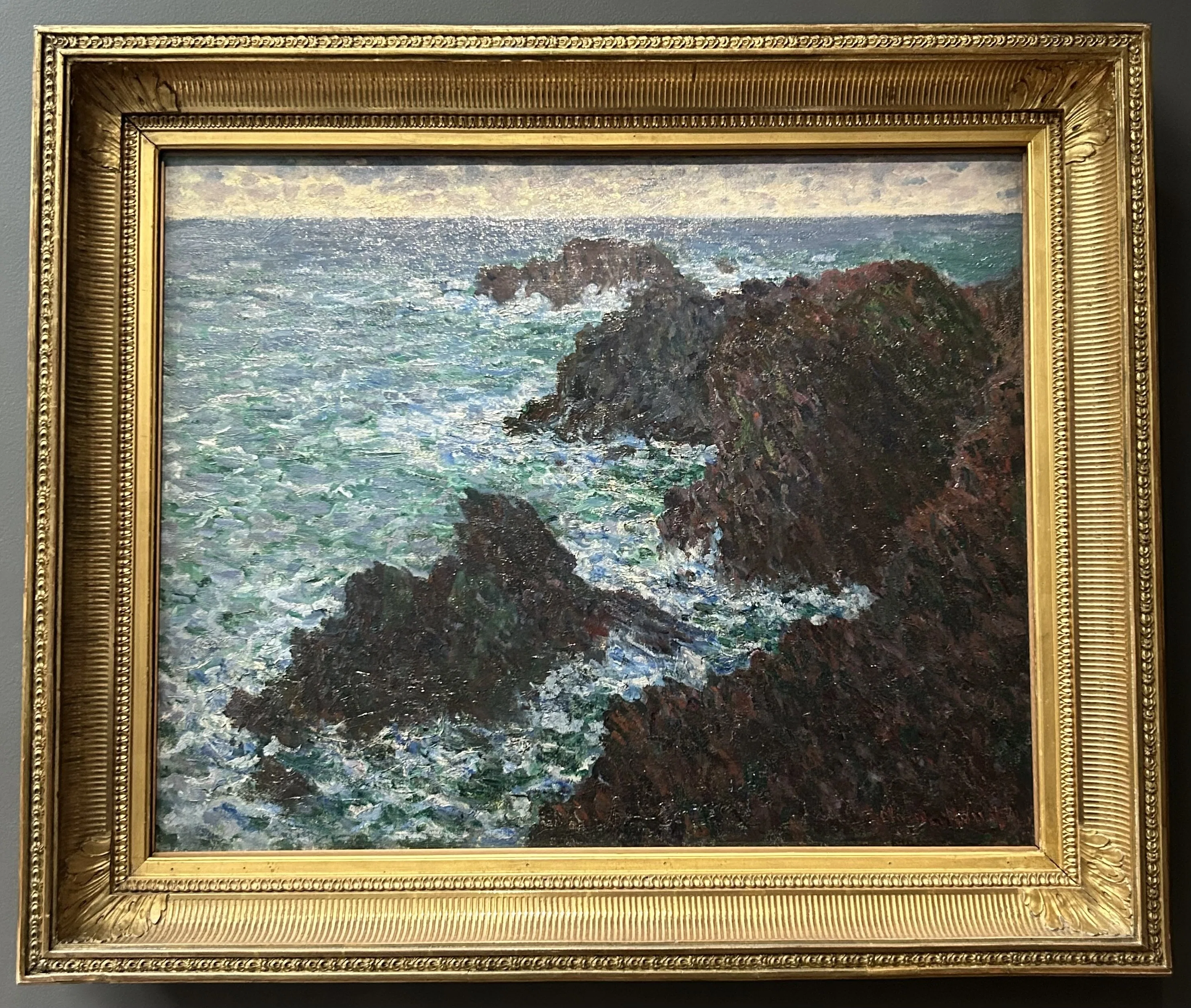 波 油絵 海 モネ プールヴィルの断崖 クロード・モネ 収蔵品詳細 作品