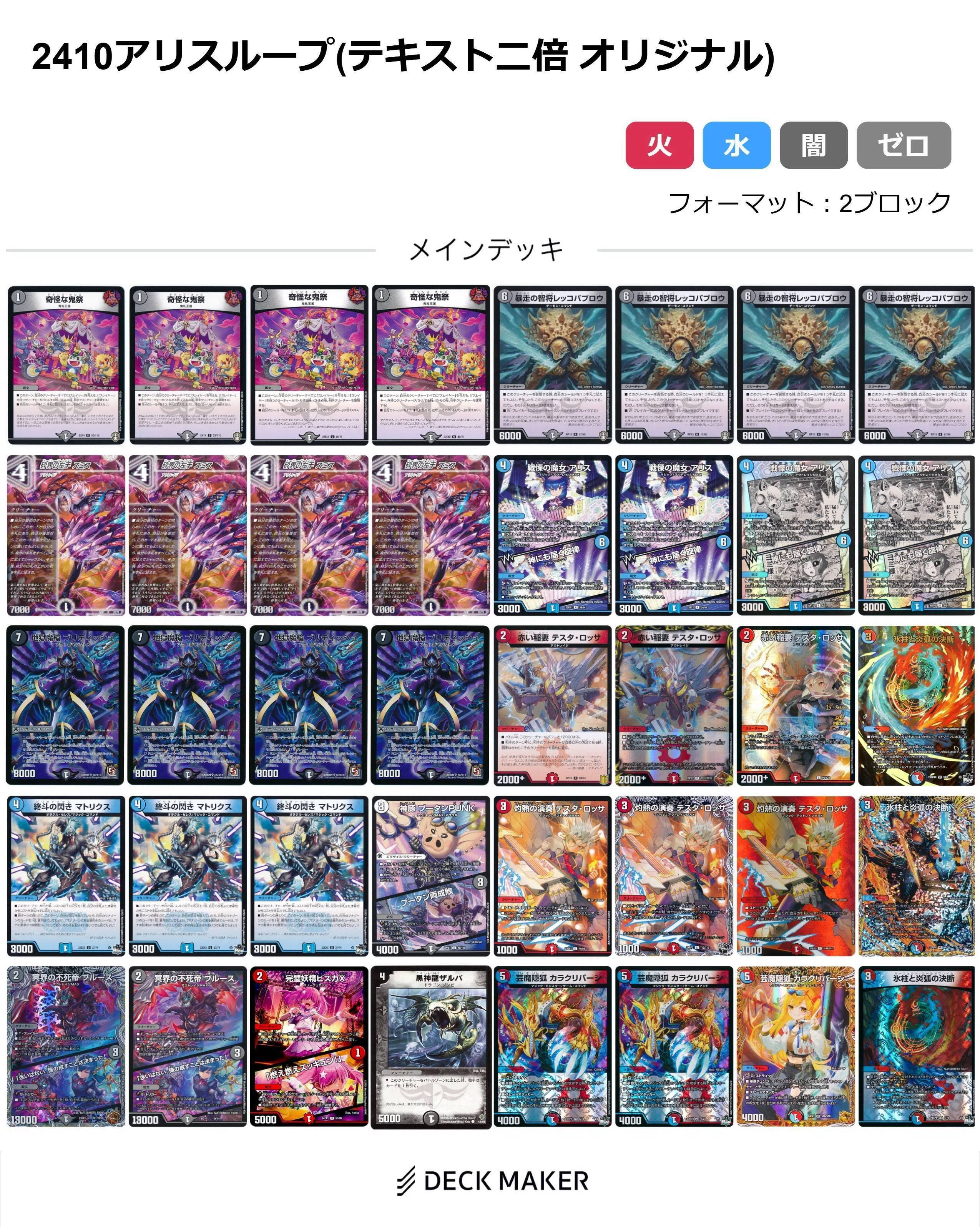 テキスト二倍雑多デッキVol.11「Alice magic」｜アシッド