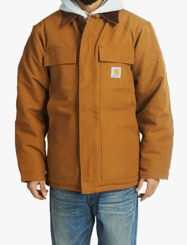 Carhartt 薄茶色 トラディショナルコート ウール混紡 古着 80s USA製 Carhartt ブラウン ダック パデット