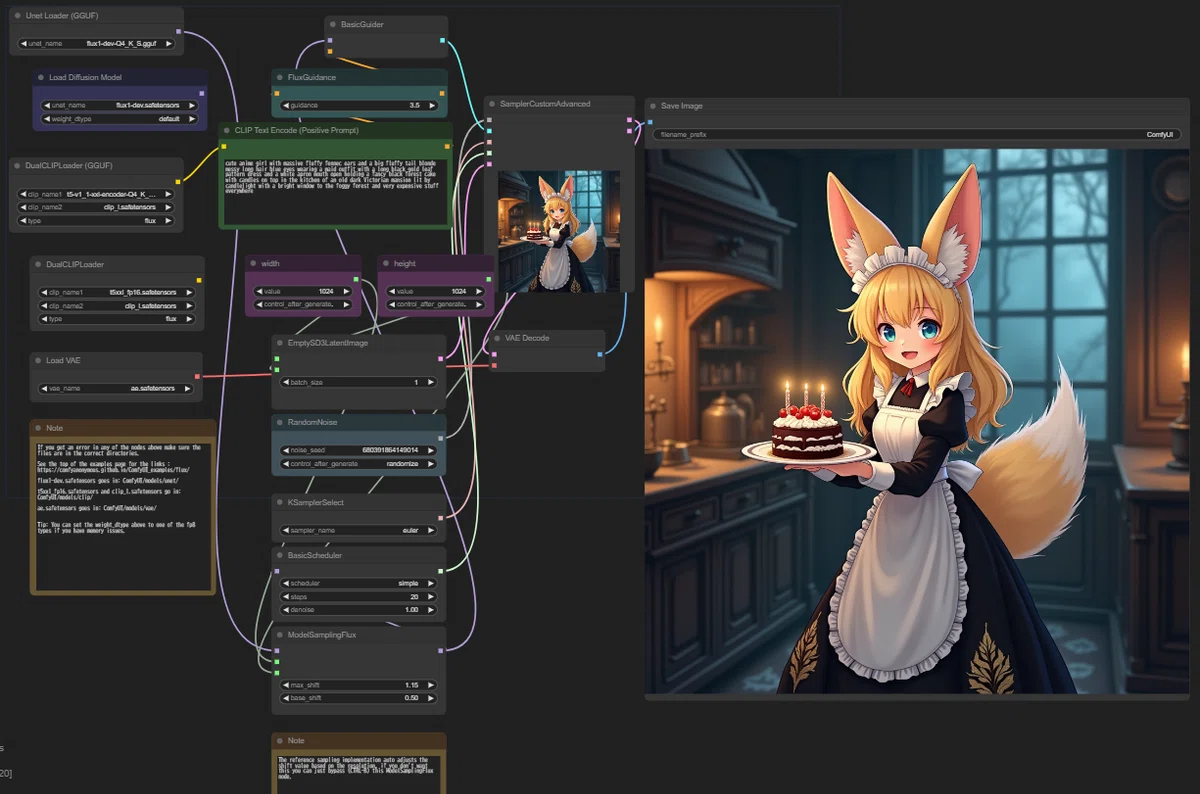 ComfyUI FLUX.1 GGUF の使い方｜Yuki