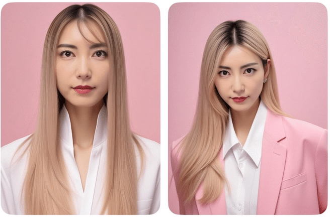 picpicヘアスタイルプロンプト集金髪ロング